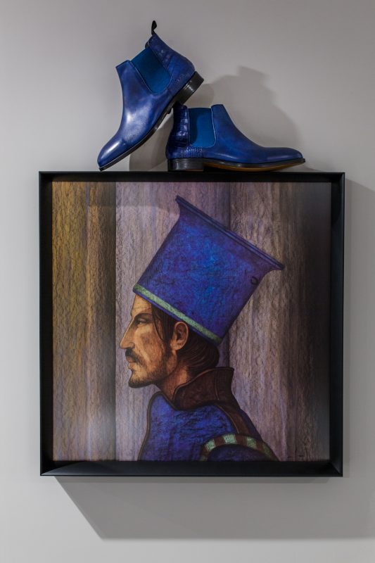 Botin azul o negro hombre