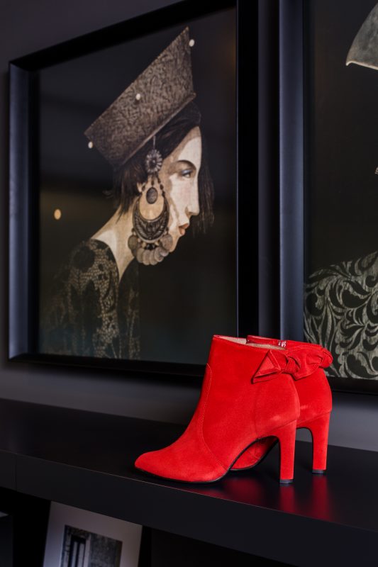 botín mujer rojo