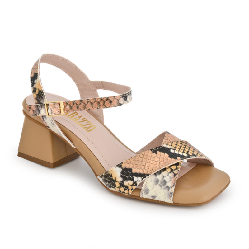 Sandalia reptile tostada