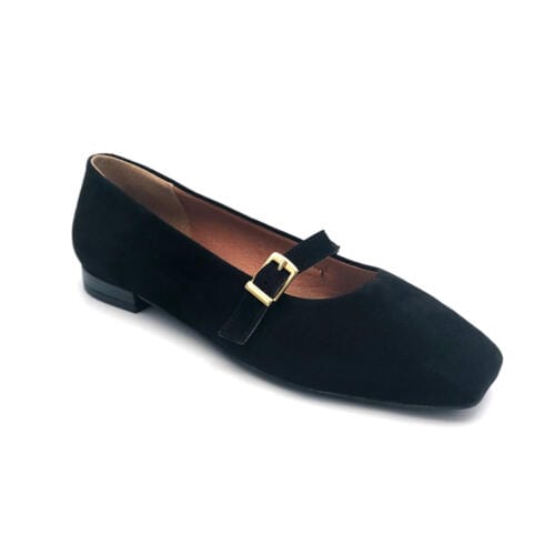 Comprar bailarina de ante negra modelo Aarhus zapateria online zapateria valladolid