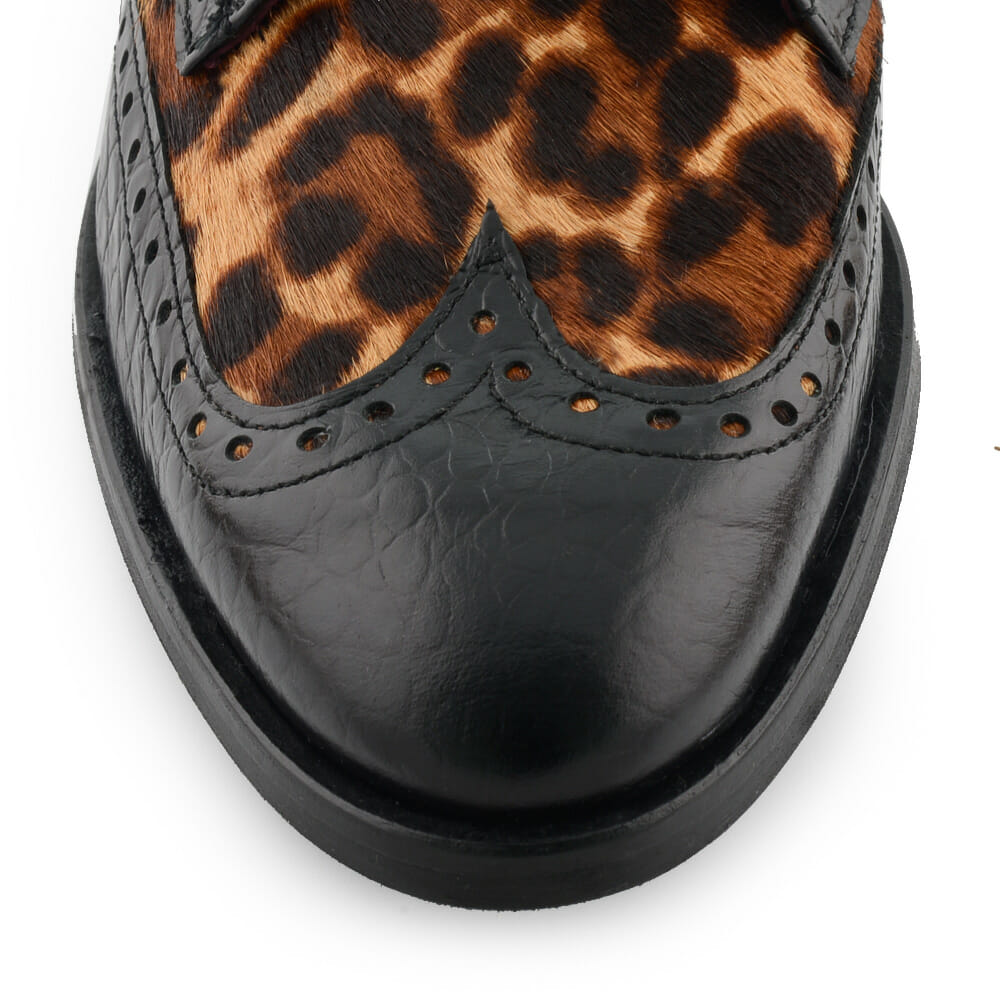 Comprar mocasín de piel negro combinado con efecto leopardo modelo Wodonga II Comprar mocasín de piel negro combinado con efecto leopardo modelo Wodonga II
