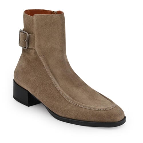 botín de ante de piel beige mujer zapateria online zapateria valladolid